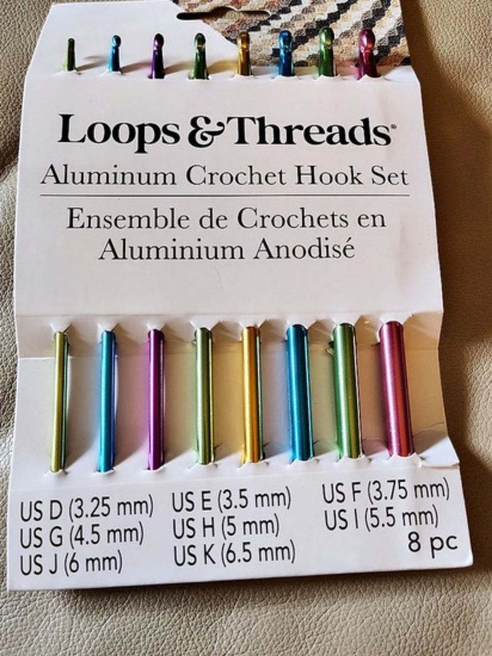 Loops & Threads Aluminum Crochet Hook Set 8-Piece Multicolor